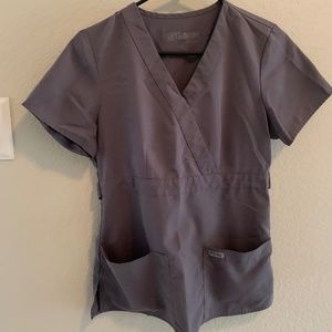 Greys Anatomy Gray SET scrub top AND pants, size small